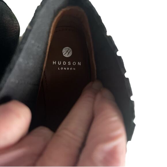 ☀️Hudson London Black Leather Pull On Ankle Booties 7.5 - Picture 7 of 9